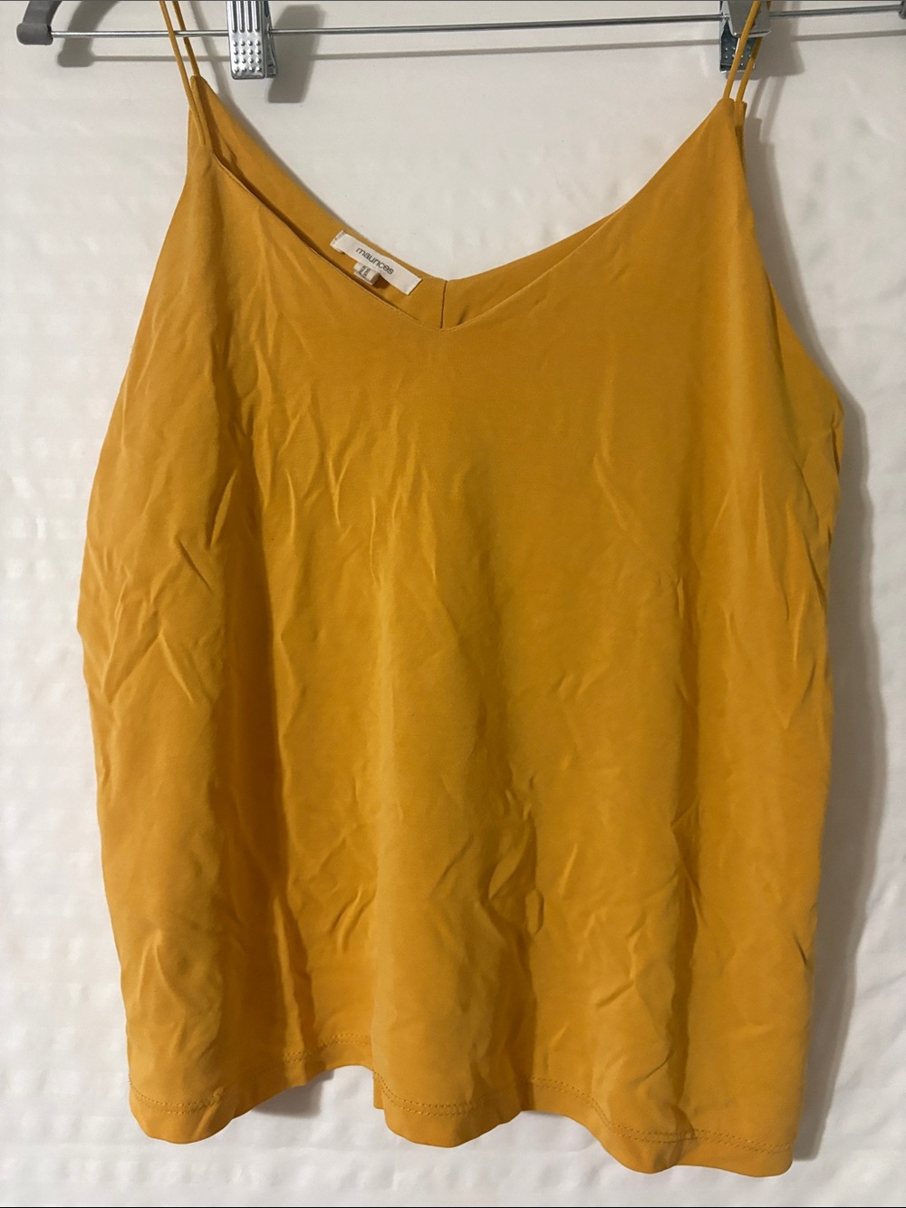Madewell Golden Yellow V-Neck Satin Camisole